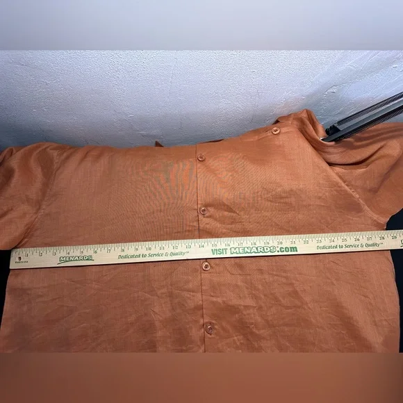 Daniel Ellissa 100% Linen Short Sleeve Men’s Top 4XL Pants 48x34 Rust Suit Set